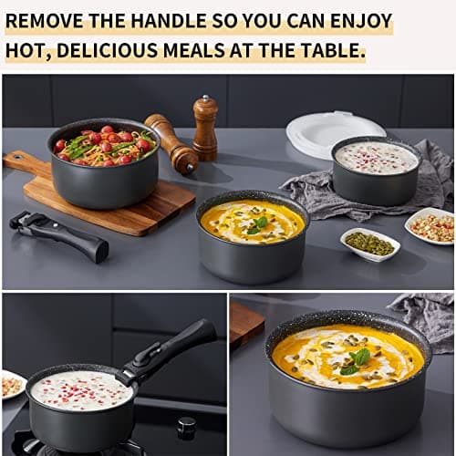 Fadware Saucepan Set with Detachable Handle, Non Stick Pot Set 16/18/20 cm — view 4