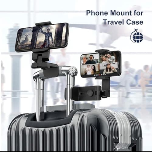 Orco Universal Airplane Phone Holder Mount - 360° Rotating Travel Essential for Flying, Desk & Kitchen - Adjustable Folding Cell Phone Stand for iPhone 15 14 13, Samsung & Android Devices - Black — view 2