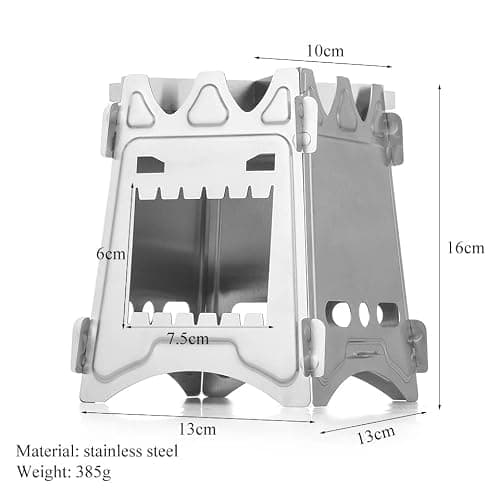 Portable Folding Wood Burning Camping Stove - Lightweight Backpacking Stove for Outdoor Cooking, Hiking, Picnic & Travel | Compact Space-Saving Design — view 2