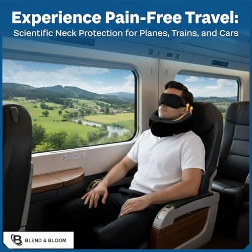 Blend & Bloom Travel Pillow for Airplane, Black — view 6