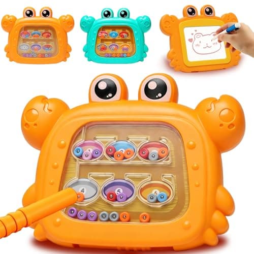 TonStyle Magnetic Drawing Board, Sensory Toys, 2-in-1 Magnetic Drawing Board & Maze Puzzle Toy, Portable Travel Camping Classroom Play Gift for 1-6 Years Old Boys Girls Birthday Party