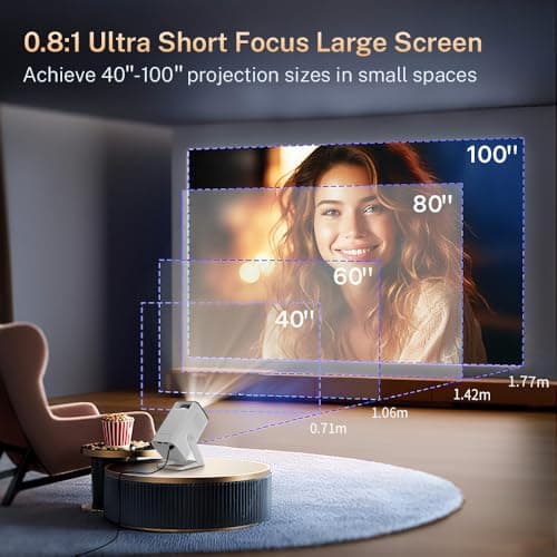 Mini Portable Projector for Bedroom, 4K Support, Android 14 OS, App Control — view 5