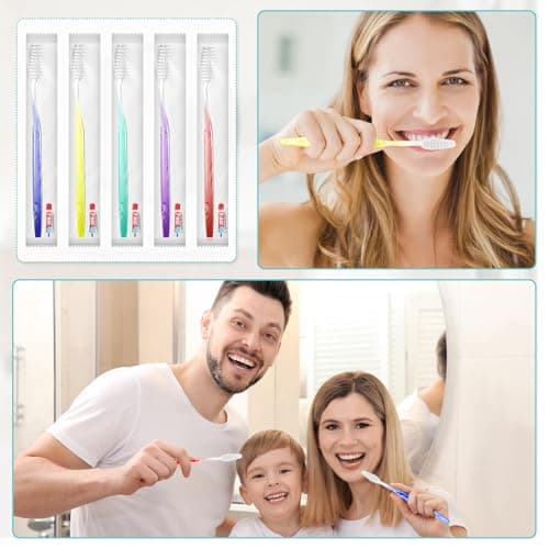 250 Pack Disposable Toothbrush and Toothpaste Sets, Individually Wrapped — view 3