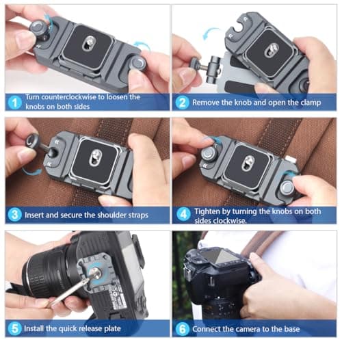 koolehaoda Camera Backpack Clip Quick Release Arca Swiss Aluminum Strap — view 5