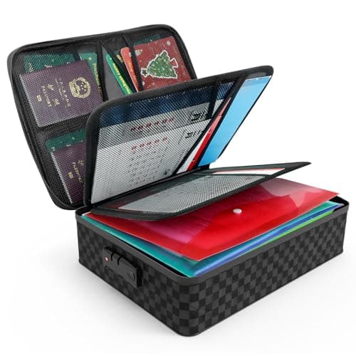 Delixike Document Organizer with Lock, Black