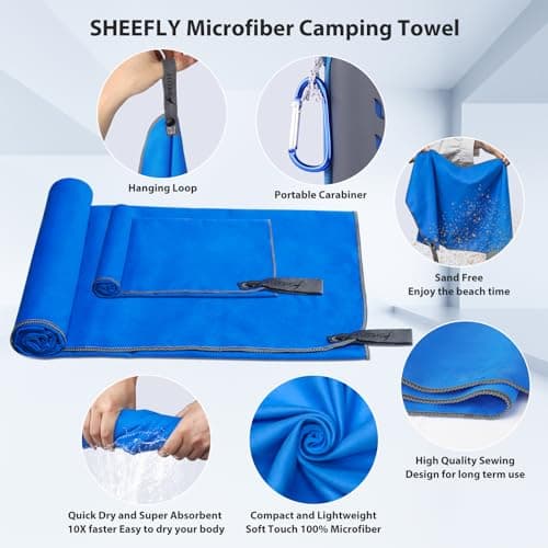 SHEEFLY Microfibre Travel Quick Dry Towel Super Absorbent Gym Towel — view 4