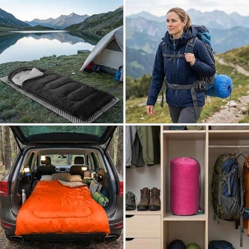 Outdoor Sleeping Bag for Camping, Adult, Black — view 5