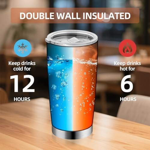 Fishing Gifts for Men, Fishermen - Fish Travel Coffee Mug Cup, Birthday Valentines Fathers Day Christmas Gift for Dad, Husband, Son, Boys, Grandpa, Uncle, Boss - 20oz Stainless Steel Insulated Tumbler — view 3