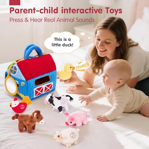 hahaland Baby Toys 6-12 Months Plush Farm Animal Sound Sensory Toys — view 4