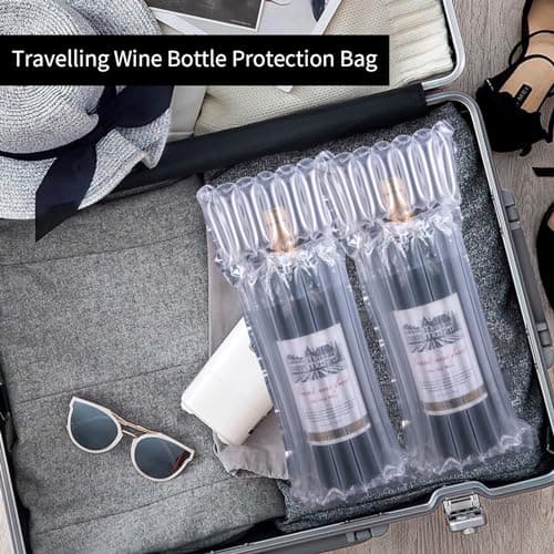 11pcs Wine Bottle Protectors, Inflatable Column Packaging Air Bags, Reusable for Luggage, Airplane, Travel, Transport Inflatable Bags, with Free Pump — view 5