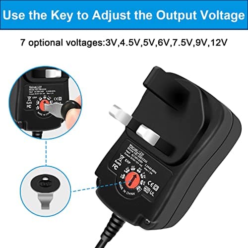 Universal Power Adapter 12W,Etopgo AC Adapters DC Power Supply Multi Voltage 3V 4.5V 5V 6V 7.5V 9V 12V 1A With 8 Tips For Electronic Devices LED Strip Lights CCTV Camera TV-Box Speakers Router Tablet — view 2