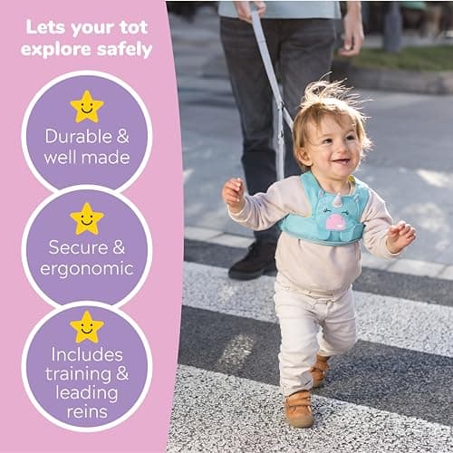 Trunki ToddlePak - Fuss Free Baby Walking Reins and Toddler Safety Harness – Una Unicorn (Teal) — view 3