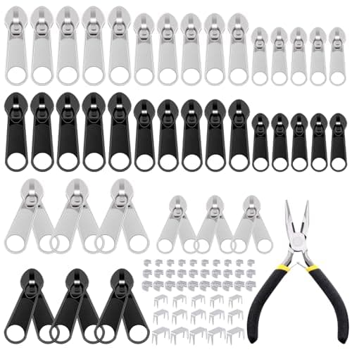 Mardatt 85Pcs Zipper Repair Kit - #3#5#8 Zipper Replacement, Single & Double, Top & Bottom Stoppers, Installation Pliers for Bags, Tents, Luggage, Jackets, Backpacks