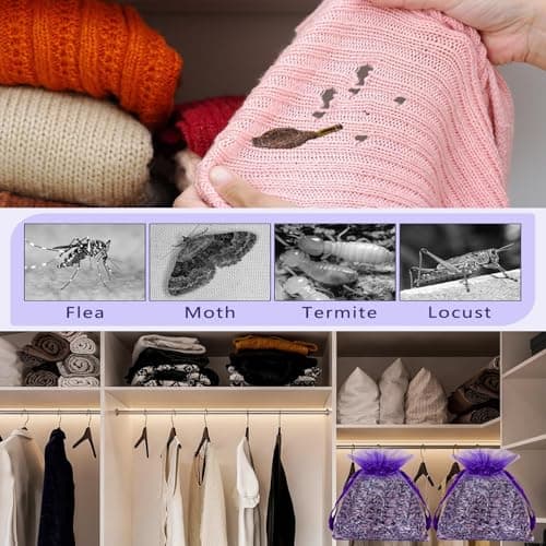 Lavender Bags:30 Bags Dried Lavender Flowers Hand Made as Natural Air Freshener and Moth Repellent for Wardrobes–Wardrobe –Car–Room Air Freshener– Sachets — view 4