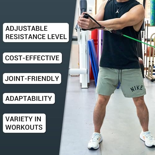 TheFitLife Resistance Bands Set 150lbs for Men & Women – Home Gym Equipment with Handles, Door Anchor & Ankle Straps, Stackable Exercise Bands for Full Body Workout & Strength Training — view 4