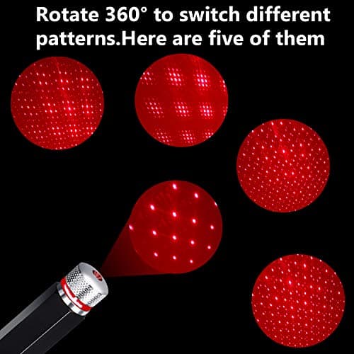 Honoson 2 Pack USB Star Projector for Car Bedroom Ceiling, Red Purple — view 3