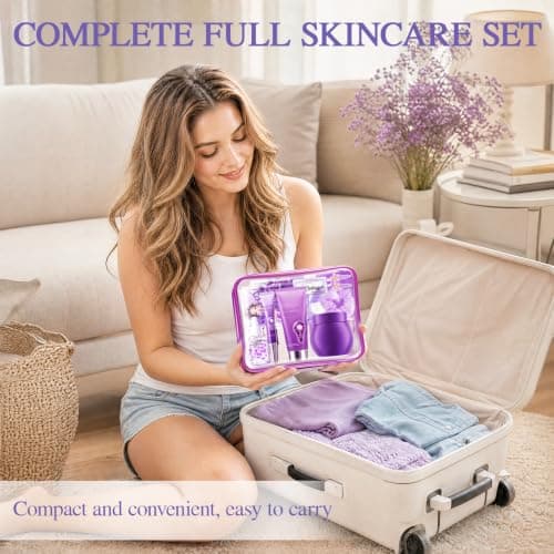 Lavender Skincare Set,10 PCS Skin Care Set For Women,Travel Skincare Set — view 5