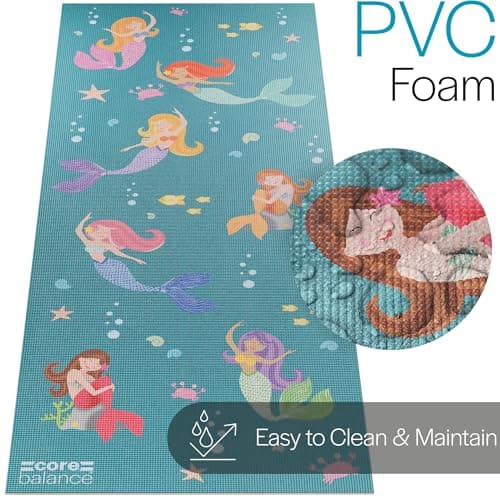 Core Balance Kids Yoga Mat, 152cm x 60cm, Mermaid Pattern — view 6