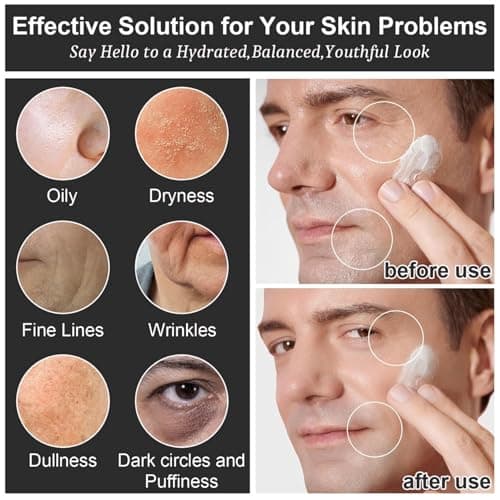 8pcs Men’s Skin Care Set, Anti-Aging Mens Skin Care Kit with Face Wash, Scrub, Moisturizer, Eye Cream, Serum & Shaving Kit for Wrinkle Defense, Firm Skin Protection Halloween & Christmas Gifts for Him — view 3