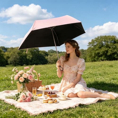 Folding Rain Umbrella UPF 50+ UV Protection Portable Parasol — view 3
