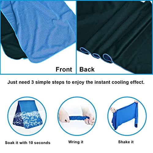 SZELAM 12 Pack Cooling Towels (40”x 12”), Instant Cooling Towel for Neck, Sport, Yoga, Trip, Beach, Camping, Cruise, Gym and More — view 4