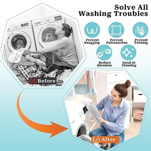 3 x Honeycomb Lingerie Bags with Hanging Loop, Mesh Laundry Bags, Delicate Wash Bags, Fine Laundry Bags for Underwear, Bras, Socks, Baby Clothes, Masks (30 x 23 x 0.1cm) — view 5