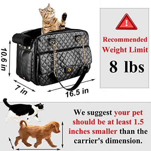 Dog Purse Carrier for Small Dogs with Large Pockets (Black, Small Size) — view 3