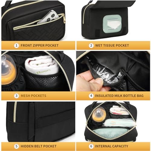Fwkekye Small Diaper Bag with Portable Changing Pad — view 3
