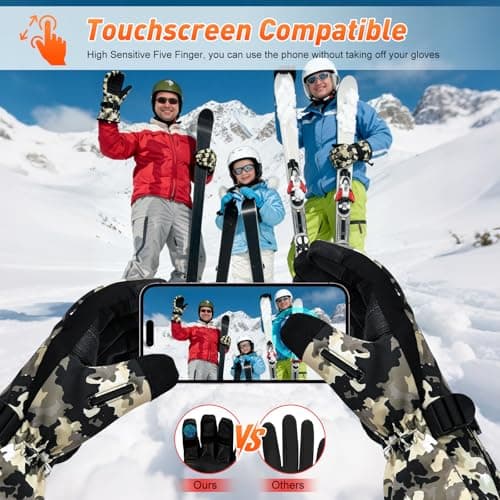 COVVY Heated Gloves for Men Women, 7.4V 3000mAH Rechargeable Battery Touchscreen Ski Heating Gloves, 3 Adjustable Heating Levels, Hand Warmer for Winter Skiing Hunting Cycling Camping (L) — view 5