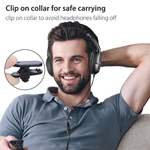 Avantree HF039 - Long Coiled Cord Headphones for TV — view 6