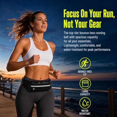 Unisex Running Belt Bag, Lightweight Running Belt Bag, Splash-Proof Belt Bag, Suitable for Sports, Fitness and Travel — view 4