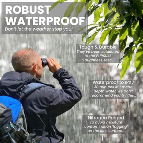 PURSUAL 8x32 Compact Binoculars for Adults High Power for Bird Watching, Hiking, Hunting, Concerts, Travel & Outdoor Adventures. Lightweight & Waterproof providing Crisp, Clear & Bright Images — view 6