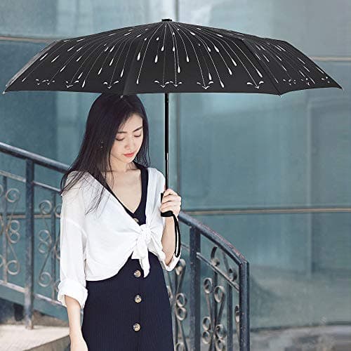YumSur Raindrops Compact Auto Travel Umbrella — view 6