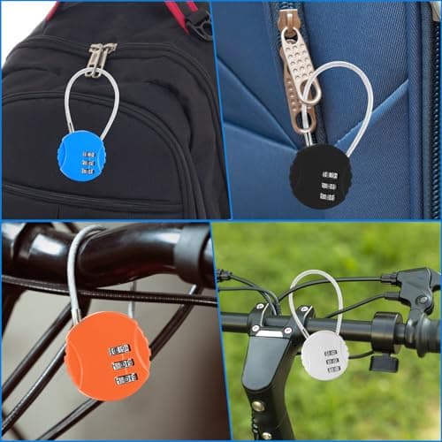 Tenbrachian 8 Pcs Combination Padlocks, Small Padlock for Suitcase Padlocks, 3 Digit Luggage Locks with Codes, Security Travel Combination Locks for Suitcase Backpacks Bag Cabinets Gym Locks(Round) — view 4