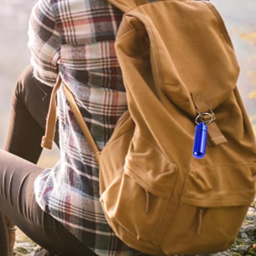 Portable Pill Keychain - 1.97in Metal Pill Box | Waterproof Pills Case — view 3