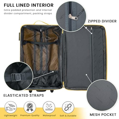 32" Extra Large Suitcase Super Lightweight Luggage Integrated Combination Lock 20% Expandable 2 Wheel Soft Shell Check in Hold Luggage for 30kg — view 5