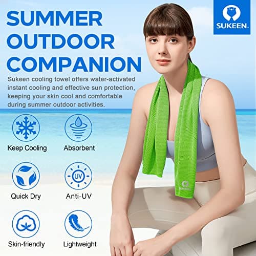 Sukeen [4 Pack Cooling Towel (40"x12"),Ice Towel,Soft Breathable Cool Towel,Microfiber Towel for Yoga,Sport,Running,Gym,Workout,Camping,Fitness,Workout & More Activities — view 2