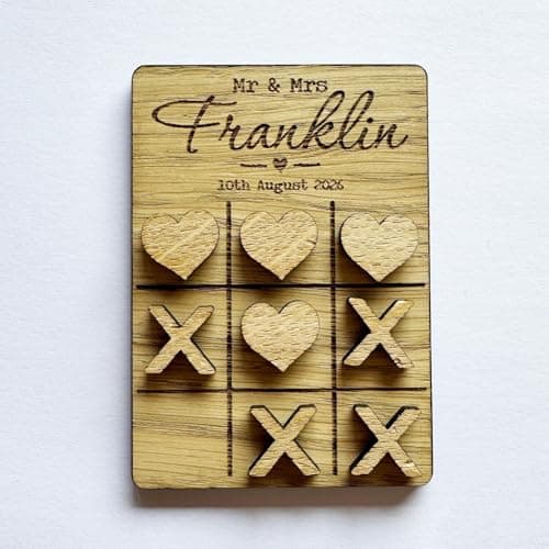 Personalised Wedding Table Game, Hearts & Crosses Kids Activity Favour — view 5