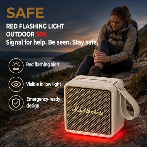 MADDECKERS MG II Portable Bluetooth Speaker, 24W Powerful Sound, DSP Enhanced Audio, IP67 Waterproof Dustproof, RGB Lights, 17H+ Playtime, TWS Stereo Pairing, 3 EQ Modes, AUX/TF/USB (Cream) — view 6