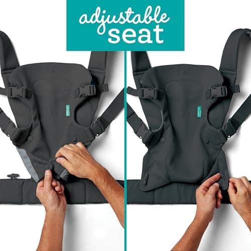 Infantino Flip 4-in-1 Light & Airy Convertible Baby Carrier - Breathable, Lumbar Support, Adjustable Waist Belt, Head Support, Ergonomic Seat, Plush Straps for Newborn to Toddler 3,6-14,5kg, Dark Grey — view 5
