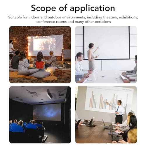 Richer-R Projector Screen,Rear Projection Screen 60-100 Inch Portable Foldable Non-crease Projector Curtain Screen 4:3 for Outdoor Camping Movie Open-air Cinema,White(100in) — view 4