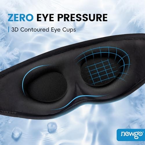 NEWGO Cooling Gel Weighted Eye Mask for Sleeping, 3D Contour Cold Compress — view 5
