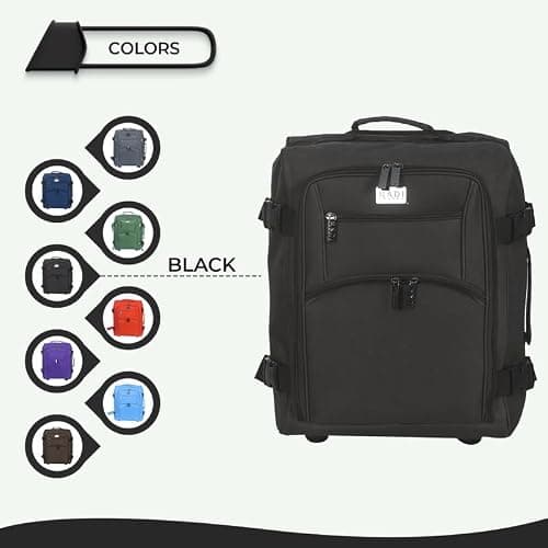 WEAVERS: Under Seat Suitable for Ryan Air and Easy Jet. Carry On Cabin Bag with Wheels Flight Approved Hand Luggage. 35L Capacity, Lightweight 1.5 kg. (Size - 45cm x 35cm x 20cm | Color - Black) — view 3