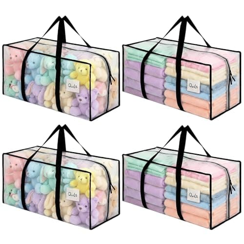 Dntorx 4 Pack Moving Bags, 93L Storage bags with Lids for Home & Dorm