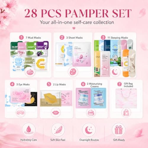 Face Mask Skincare Set - 28 Pcs Pamper Gifts for Women - Skincare Set — view 2