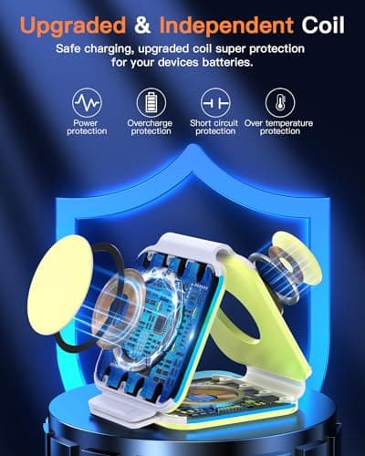 ZUMSEY Foldable Travel Wireless Charger for iPhone/Apple Watch/AirPods, 3 in 1 Wireless Charging Station for iPhone 16/15/14/13/12/Pro Max, iWatch Charger for iWatch 10/9/Ultra 2/8/7/6/SE/5/AirPod — view 4