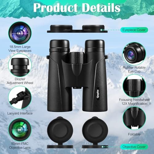 Binoculars 12x50 High Power Binocular for Adults, Compact for Bird Watching — view 2
