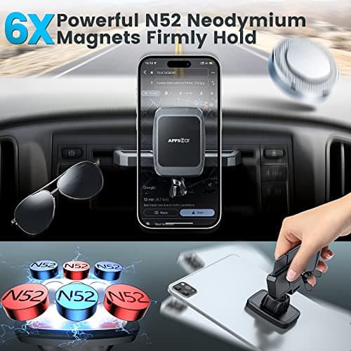APPS2Car Universal Car Phone Holder - CD Slot Mount, Compatible with iPhone 11/11 Pro/Xs MAX/XR/XS/X, Galaxy S10/S10+/S9 and More — view 3