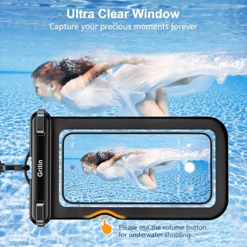 Gritin Waterproof Phone Pouch,2Pack IPX8 Waterproof Phone Case for Swimming — view 3