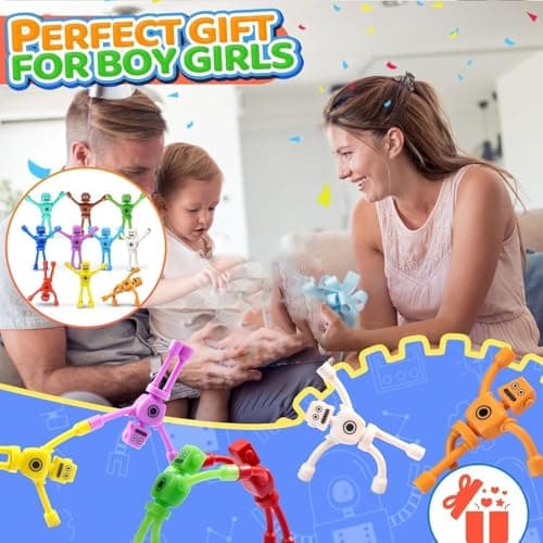 Magnetic Robot Men Travel Toys for Toddlers Kid Boy 5PC Airplane Road Trip Car Travel Activities Fridge Magnet Fidget for Party Bag Fillers for Kids — view 5